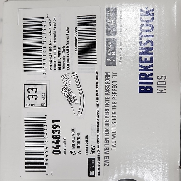 Birkenstock Kids Arran Grey Suede Sneaker | Size 2 Big Boy | NIB | Multiple - Picture 16 of 16